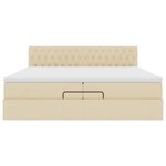 VidaXL Cadre de lit ottoman avec matelas crème 200x200cm tissu