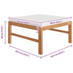 vidaXL Repose-pied avec coussin crème Bois de teck solide