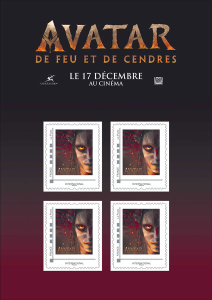 Collector 4 timbres - Avatar de feu et de cendres - Lettre internationale