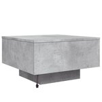 vidaXL Table basse avec lumières LED gris béton 55x55x31 cm