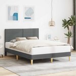 vidaXL Cadre de lit avec tête de lit Gris foncé 120 x 200 cm Tissu
