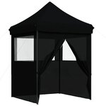 vidaXL Tente de réception pliable escamotable 4 parois latérales noir