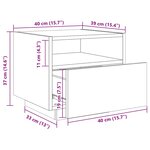 vidaXL Table de chevet avec lumières LED noir 40x39x37 cm