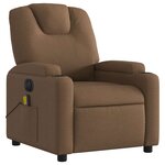 vidaXL Fauteuil inclinable de massage électrique marron tissu