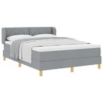 vidaXL Lit à ressorts avec matelas Gris clair 160 x 200 cm tissu