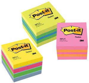 Note Repositionnables mini cube  51 x 51 mm 400 Feuilles Ultra color POST-IT