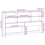 vidaXL Tête de lit avec rangement blanc 180 cm bois massif de pin