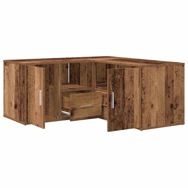 vidaXL Armoire d'angle vieux bois 160x40x45 cm bois d'ingénierie