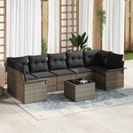 vidaXL Ensemble de canapé de jardin 8 Pièces Gris 55 x 55 x 37 cm
