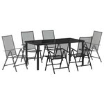 vidaXL Ensemble de salle à manger pour jardin 7 Pièces Anthracite Acier