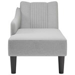 vidaXL Fauteuil long avec accoudoir droit gris nuage tissu