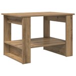 vidaXL Table basse Chêne artisanal 72 x 50 x 50 cm Bois d'ingénierie