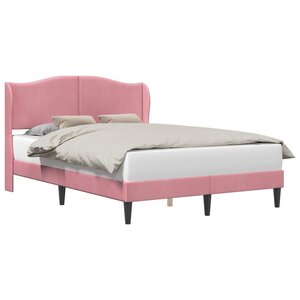 vidaXL Cadre de lit avec tête de lit Rose 120 x 190 cm Velours