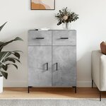 vidaXL Buffet gris béton 69 5x34x90 cm bois d'ingénierie