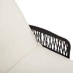 vidaXL Set de chaises longues 3 pièces Noir et crème Ratan PE  métal