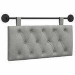 vidaXL Tête de lit suspendue Gris clair Velours