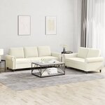 vidaXL Ensemble de canapés 2 Pièces avec coussins Crème Velours