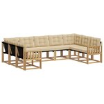 vidaXL Ensemble de canapés d'extérieur 9 Pièces Blanc et Beige