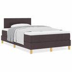 vidaXL Lit boxspring avec matelas Marron foncé 120 x 200 cm tissu