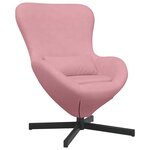 vidaXL Fauteuil œuf Rose Velours