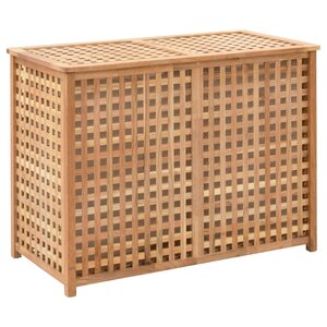 vidaXL Coffre à linge 87 5x46x67 cm Bois de noyer massif