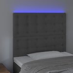 vidaXL Tête de lit à LED Gris foncé 80x5x118/128 cm Velours