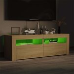 vidaXL Meuble TV avec lumières LED chêne sonoma 120x35x40 cm