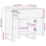 vidaXL Cabinet de chevet - 50x33x60 cm  fait en bois de manguier massif