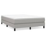 vidaXL Sommier à lattes de lit avec matelas Gris clair 140x200cm Tissu