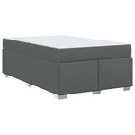 vidaXL Cadre de lit avec matelas Gris foncé 120 x 190 cm tissu