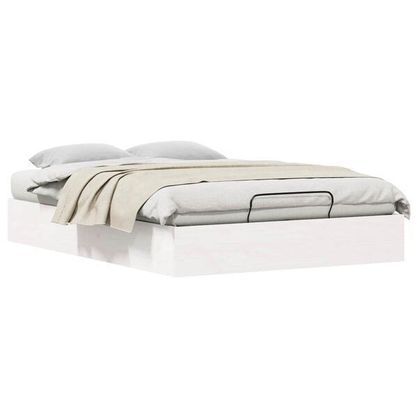 vidaXL Cadre de lit ottoman avec rangement Blanc 120 x 190 cm