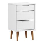 vidaXL Table de chevet MOLDE Blanc 40x35x65 cm Bois de pin massif