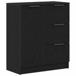 vidaXL Buffet avec tiroir Chêne noir 60 x 30 x 70 cm Bois d'ingénierie