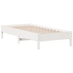 vidaXL Lit bibliothèque sans matelas blanc 75x190cm bois de pin massif