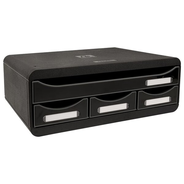 Exacompta Set de tiroirs de bureau Toolbox 4 tiroirs Noir brillant