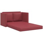 vidaXL Canapé-lit 2 en 1 rouge bordeaux 112x174x55 cm similicuir