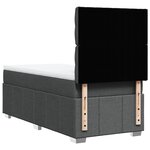 vidaXL Sommier à lattes de lit avec matelas Gris foncé 90x200 cm Tissu