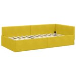 vidaXL Cadre de lit d'angle avec matelas Autre 2 Pièces Jaune Velours