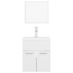 vidaXL Ensemble de meubles de salle de bain Blanc brillant Aggloméré