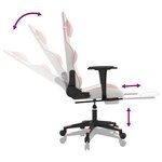 vidaXL Chaise de jeu avec repose-pied Blanc et rose Similicuir