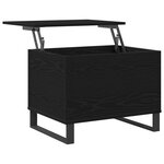 Table Basse vidaXL Avec Plateau Relevable Noir Chêne 60x44 5x45 cm Bois d'ingénierie