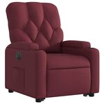 vidaXL Fauteuil inclinable électrique rouge bordeaux tissu