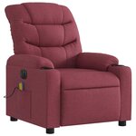 vidaXL Fauteuil de massage inclinable électrique Rouge bordeaux Tissu