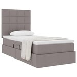 vidaXL Lit avec rangement et matelas Taupe 90 x 190 cm Polyester