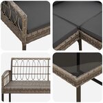 vidaXL Ensemble de canapé de jardin avec coussin 2 Pièces Gris