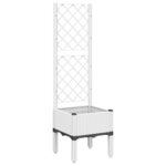 vidaXL Jardinière avec treillis blanc 40x40x142 cm PP
