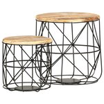 vidaXL Tables basses 2 Pièces Bois solide de manguier