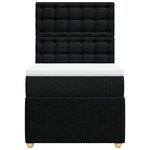 vidaXL Sommier à lattes de lit avec matelas Noir 90x190 cm Tissu