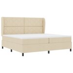 vidaXL Lit plateforme avec matelas - Crème - 200x200 cm Tissu