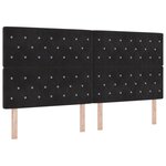 Lit Box Spring vidaXL avec Matelas Noir 200x200 cm Velours